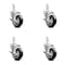 Service Caster 4 Inch Black Poly Wheel Swivel 3/4 Inch Square Stem Caster Set with Brake SCC SCC-SQ20S414-PPUB-BLK-TLB-34-4 - alternate 4